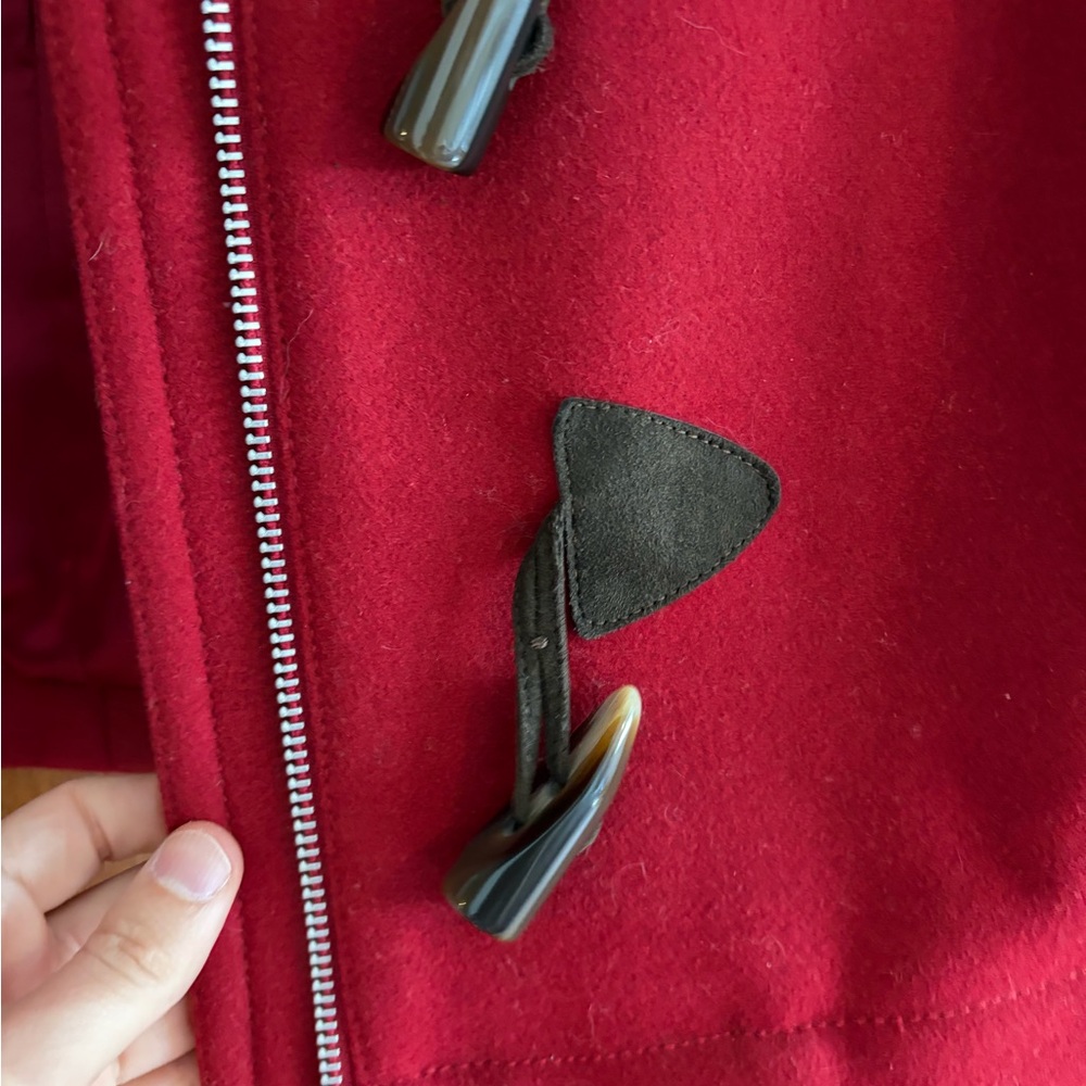 GAP Women's Deep Red Toggle Pea Coat with Black Accents - Picture 2 of 6